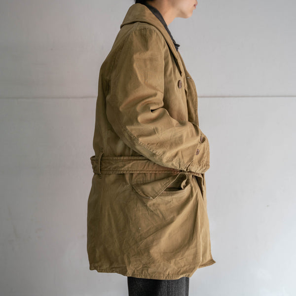 1940s US military beige mackinaw coat with wool liner