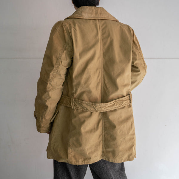 1940s US military beige mackinaw coat with wool liner