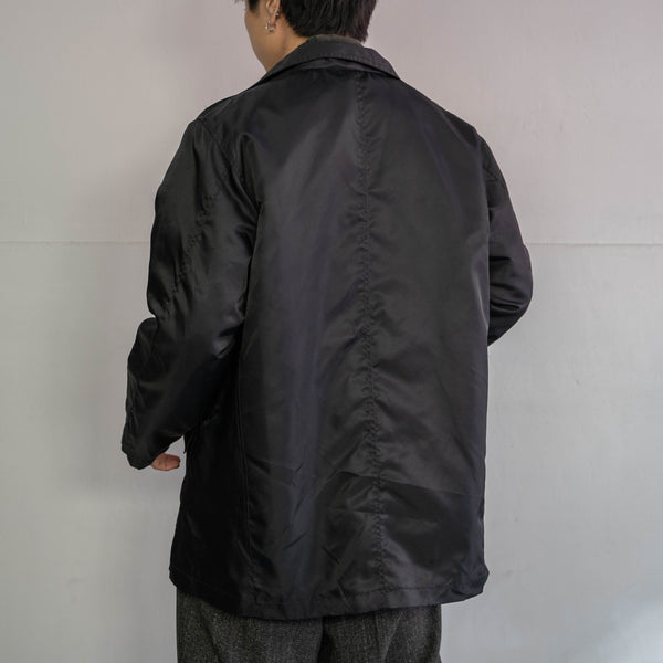 1980-90s black nylon double breasted jacket