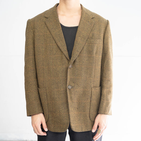 1970-80s Japan vintage light brown tweed tailored jacket