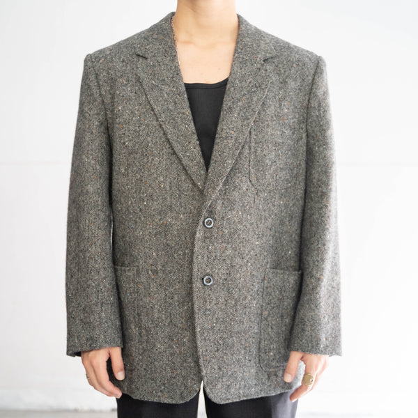 around 1980s japan vintage gray based tweed tailored jacket