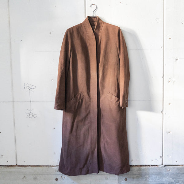 around 1980s brown color kimono collar long coat