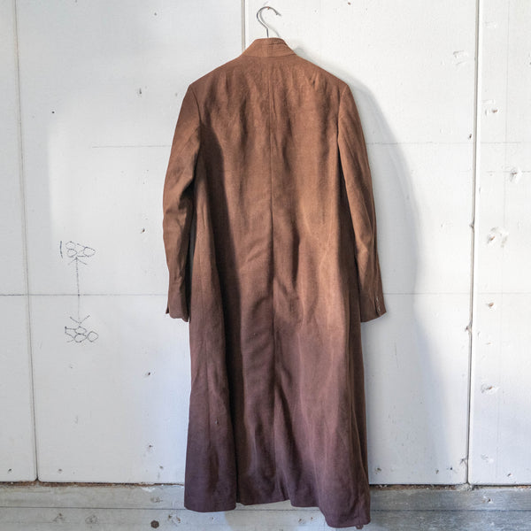 around 1980s brown color kimono collar long coat