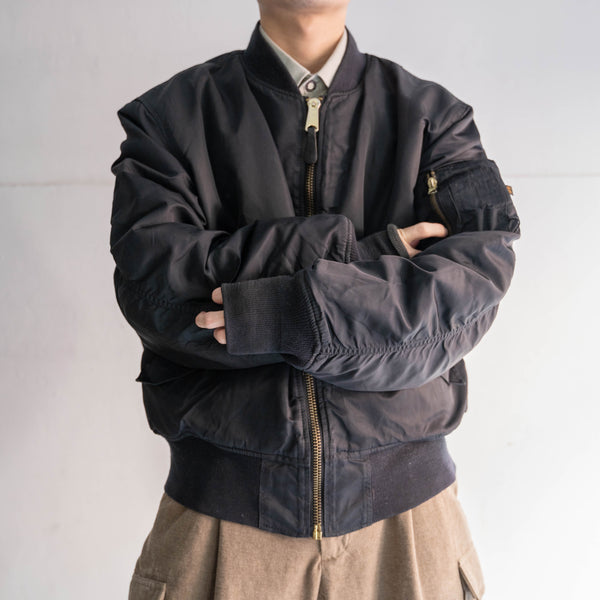 1980-90s Alpha black nylon MA-1 jacket