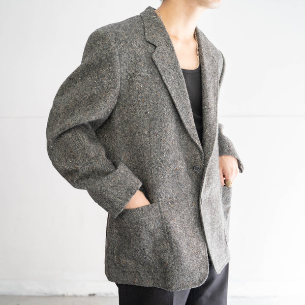 around 1980s japan vintage gray based tweed tailored jacket