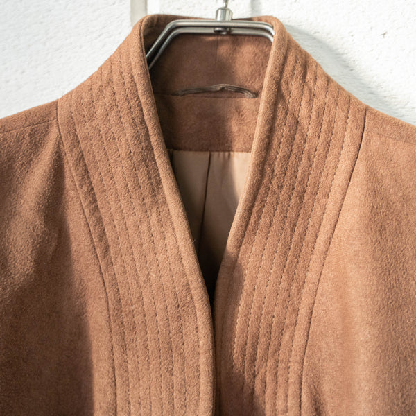 around 1980s brown color kimono collar long coat