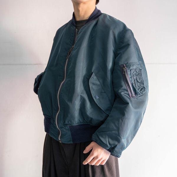 1980-90s Alpha dark navy nylon MA-1 jacket