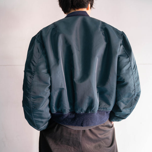 1980-90s Alpha dark navy nylon MA-1 jacket
