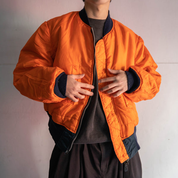 1980-90s Alpha dark navy nylon MA-1 jacket