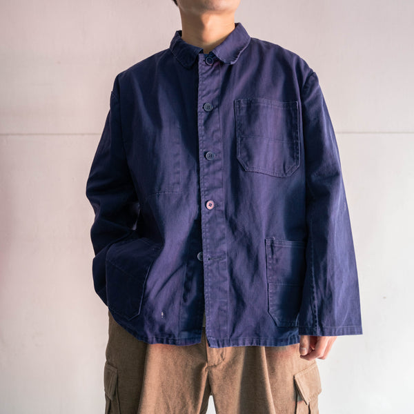 around 1970s Europe dark navy work jacket