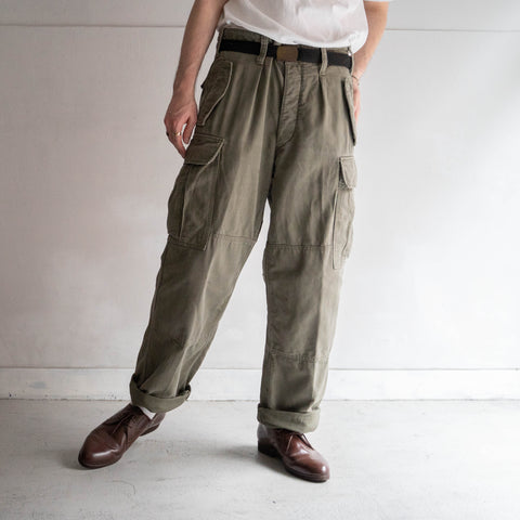 1980s German military moleskin cargo pants -with flap pockets- 'without drawcord'