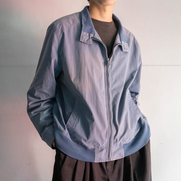 1990-00s light blue stand collar blouson -super fade-