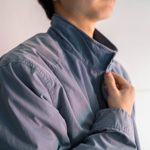1990-00s light blue stand collar blouson -super fade-