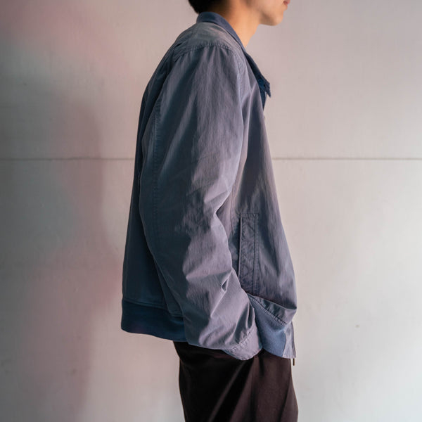1990-00s light blue stand collar blouson -super fade-