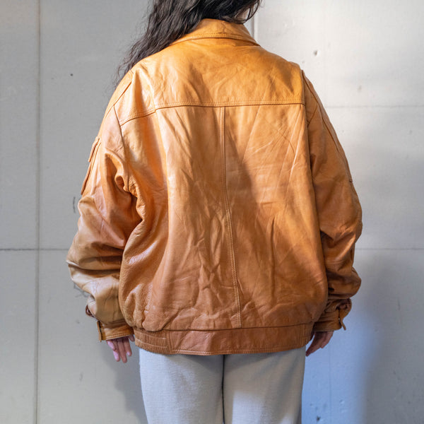 around 1980s Europe light brown color design leather jacket