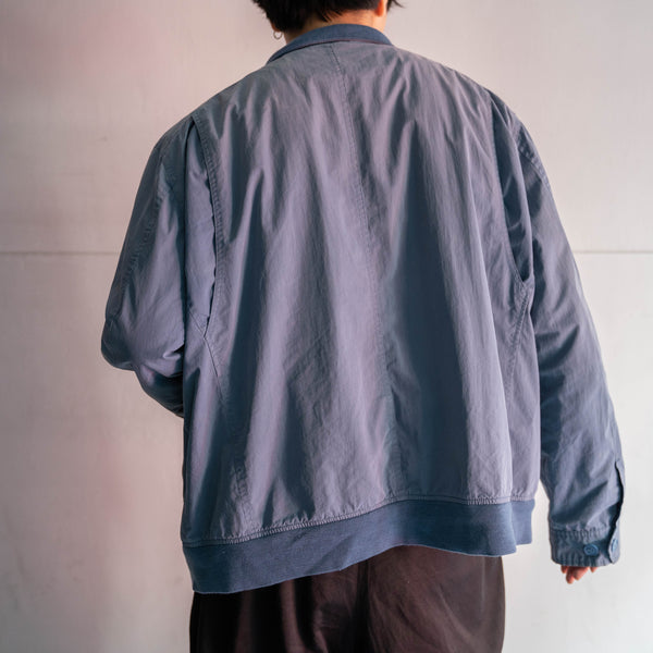 1990-00s light blue stand collar blouson -super fade-