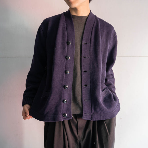 1950-60s USA dark purple knit cardigan