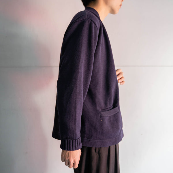 1950-60s USA dark purple knit cardigan