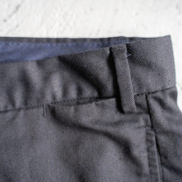 1990-00s Italian military chino slacks -black dyed- 'dead stock'