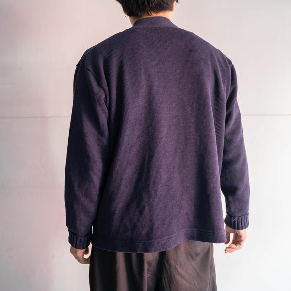 1950-60s USA dark purple knit cardigan