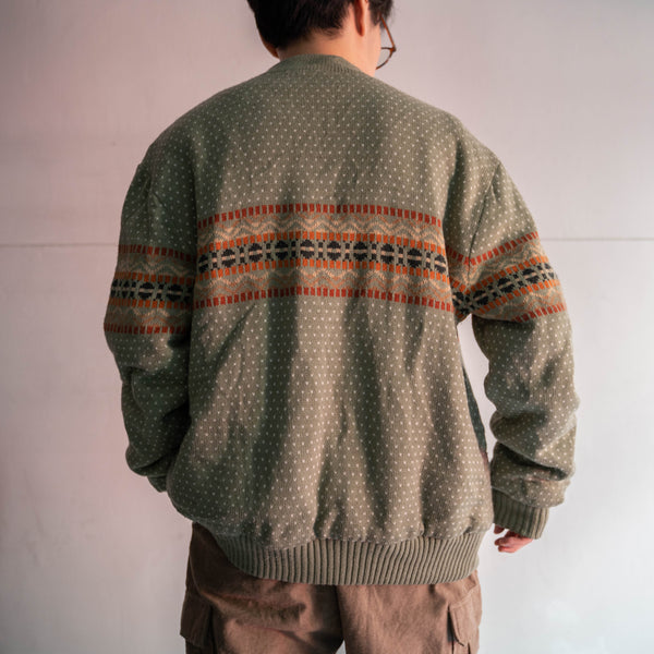 1980s Europe knit × sport reversible puffed blouson