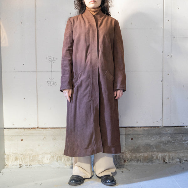 around 1980s brown color kimono collar long coat