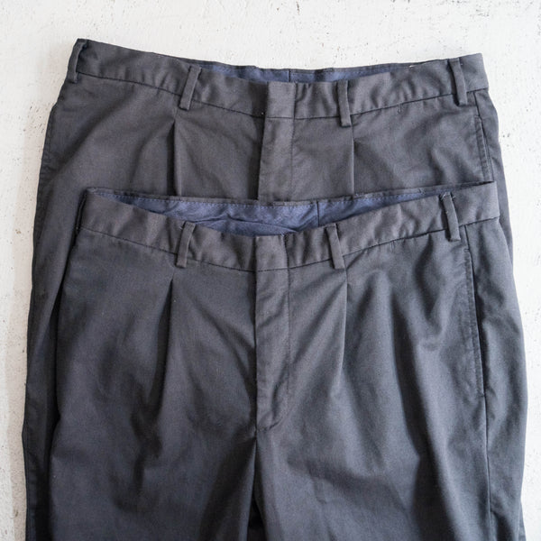 1990-00s Italian military chino slacks -black dyed- 'dead stock'