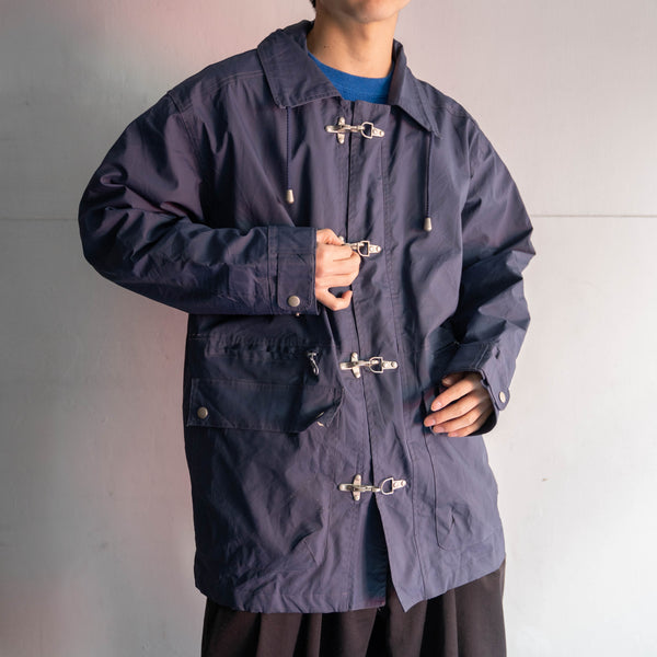 1990s blue PVC fireman jacket