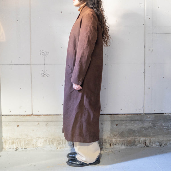 around 1980s brown color kimono collar long coat