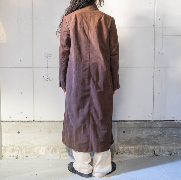 around 1980s brown color kimono collar long coat