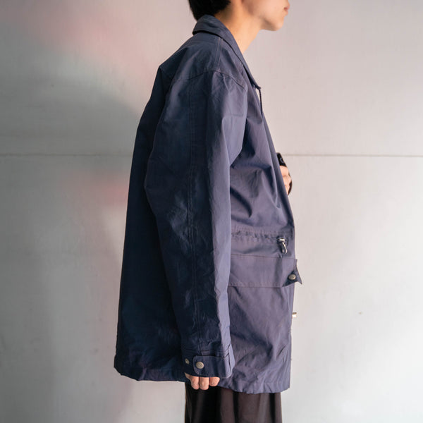 1990s blue PVC fireman jacket