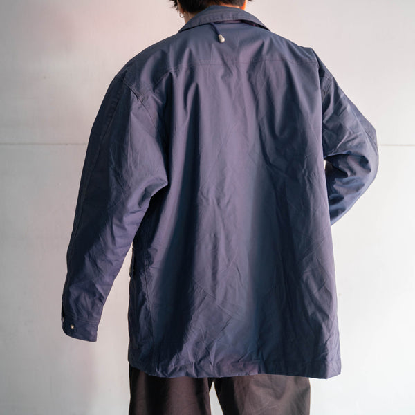 1990s blue PVC fireman jacket