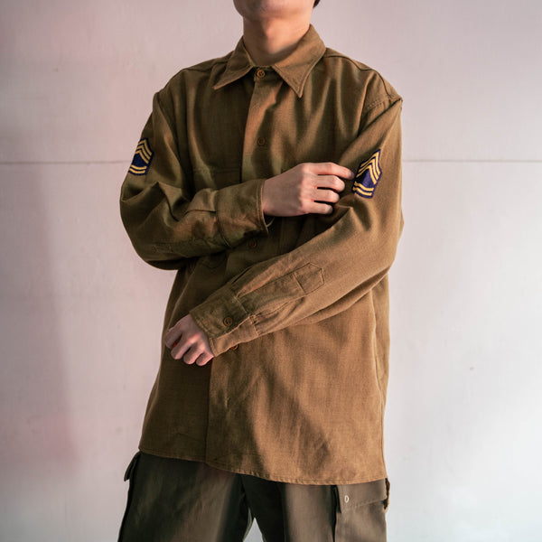 1940-50s US military khaki wool shirt