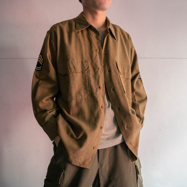 1940-50s US military khaki wool shirt