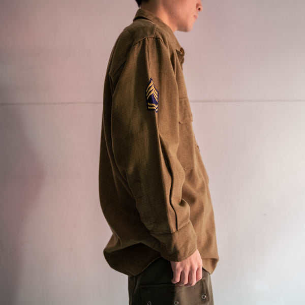 1940-50s US military khaki wool shirt