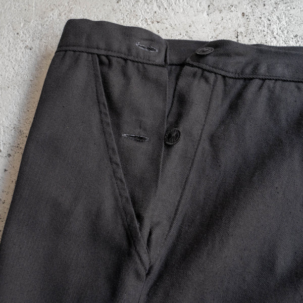 around 1980s German military cotton twill work pants 'dead stock' -black dyed-
