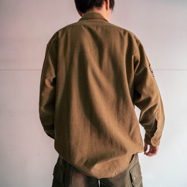 1940-50s US military khaki wool shirt