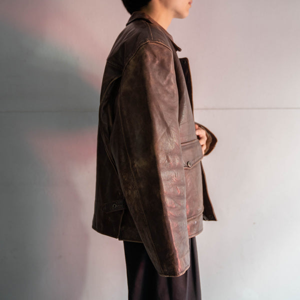 around 1980s red brown leather blouson