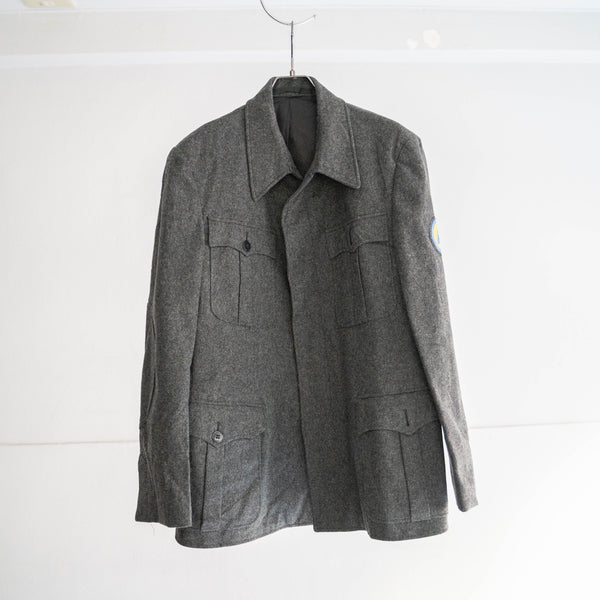 around 1970s German military 4pockets gray wool jacket 'dead stock'