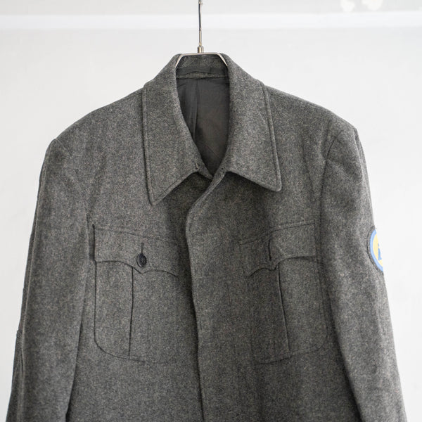 around 1970s German military 4pockets gray wool jacket 'dead stock'