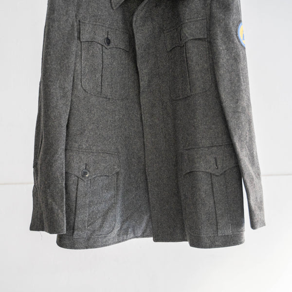 around 1970s German military 4pockets gray wool jacket 'dead stock'