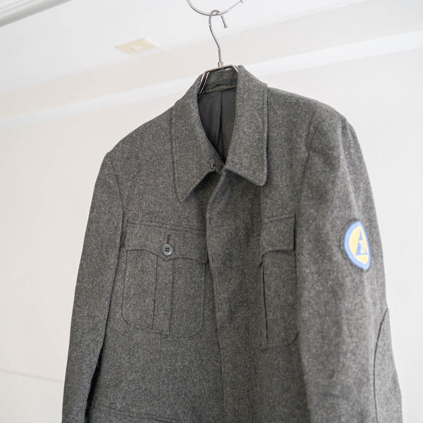 around 1970s German military 4pockets gray wool jacket 'dead stock'