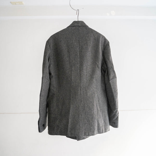 around 1970s German military 4pockets gray wool jacket 'dead stock'