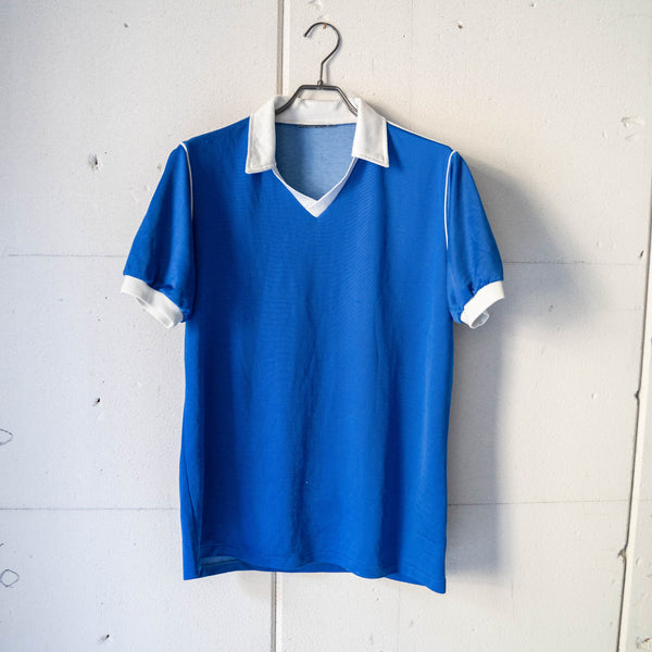 around1980s Europe blue color game shirt