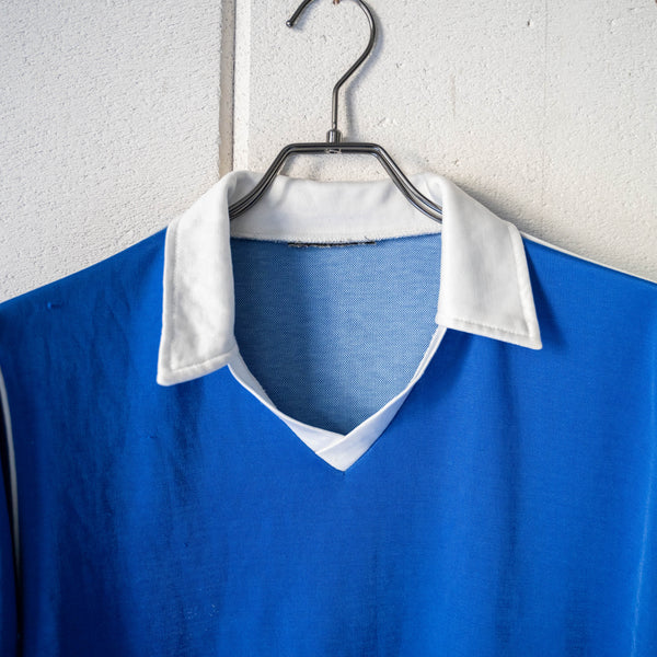 around1980s Europe blue color game shirt