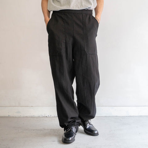 around 1980s German military cotton twill work pants 'dead stock' -black dyed-