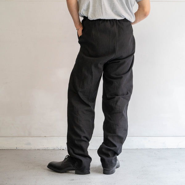 around 1980s German military cotton twill work pants 'dead stock' -black dyed-