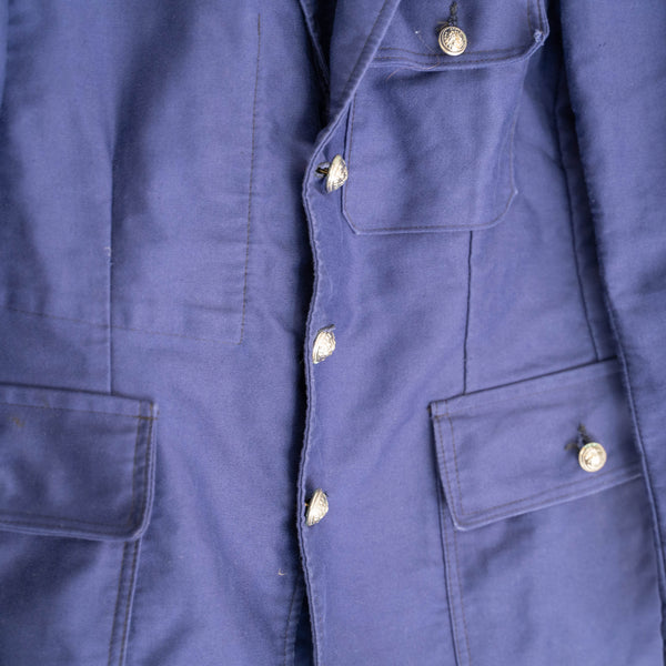 1950-60s France Blue moleskin Fireman jacket 'dead stock'