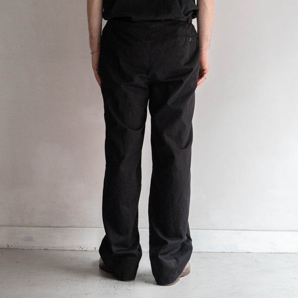 1990-00s Italian military chino slacks -black dyed- 'dead stock'