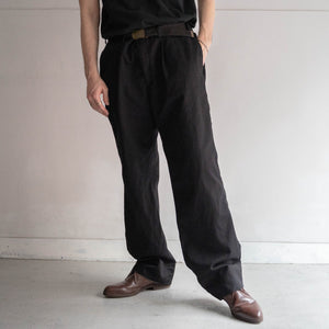 1990-00s Italian military chino slacks -black dyed- 'dead stock'